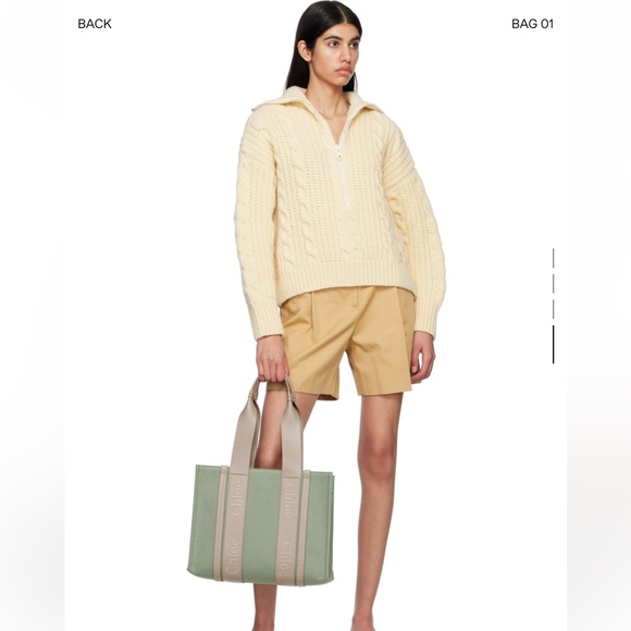 ✨NWT✨CHLOE MEDIUM WOODY TOTE (Green) - Picture 3 of 12